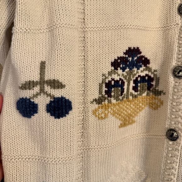 Vintage Alfred Dunner Womens Cream Embroidered Button Cardigan Size Petite Small - Picture 6 of 16